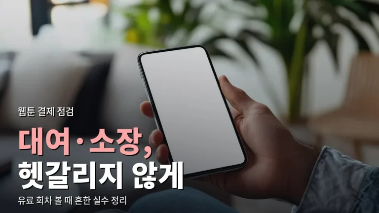 웹툰 유료 회차에서 돈이 새는 결제 실수 - 대여와 소장, 앱 결제 차이, 미리보기, 자동 충전 점검